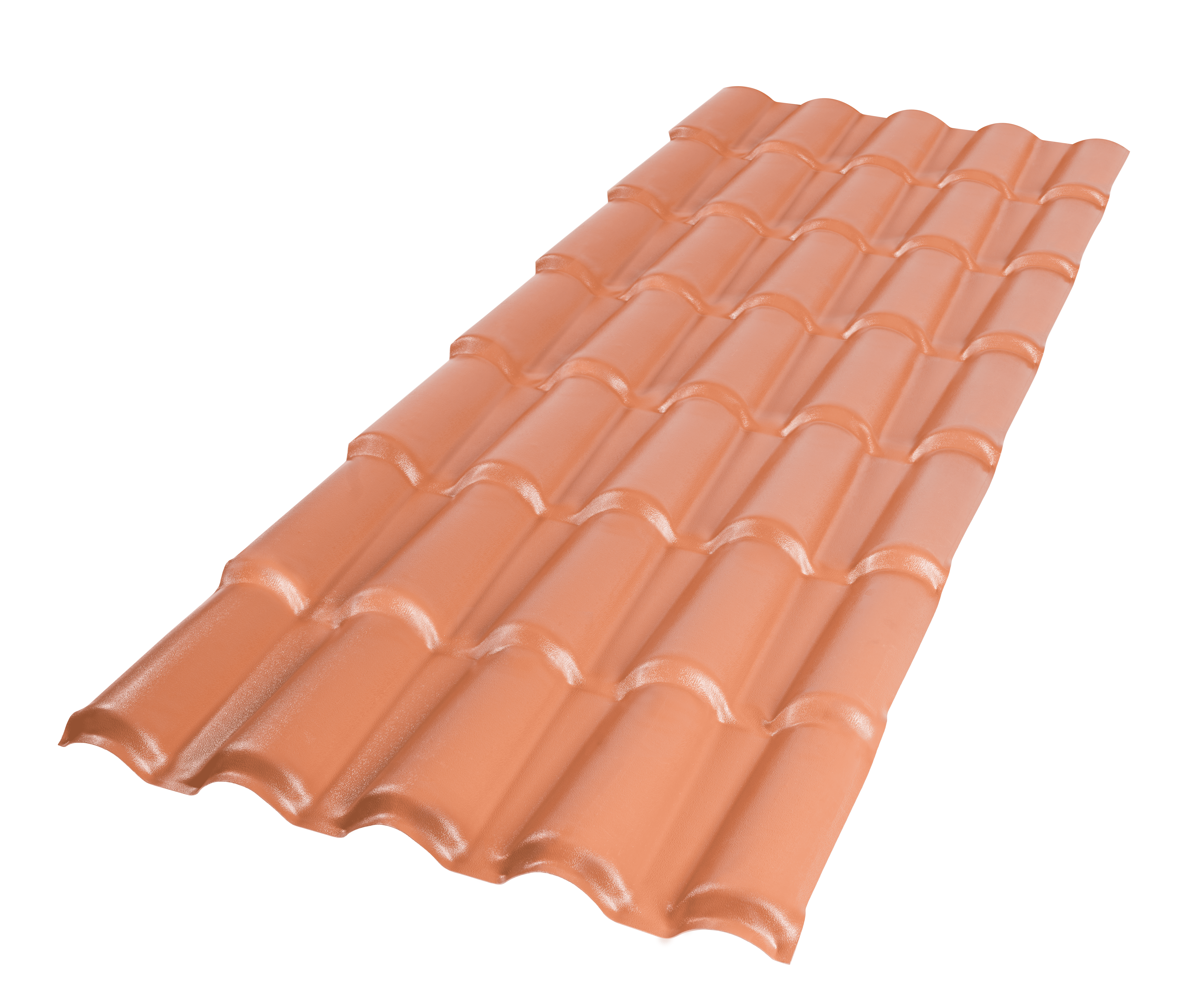 imagem de uma telha de PVC cor terracota.